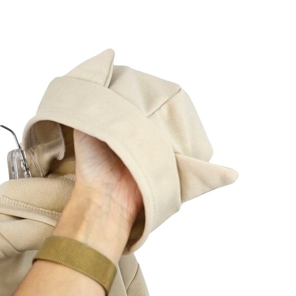 SHEIN Girls Cat Ear Hoodie, Lace Up Arm, Crop,Pullover, Beige, Size 10Y - Picture 3 of 8